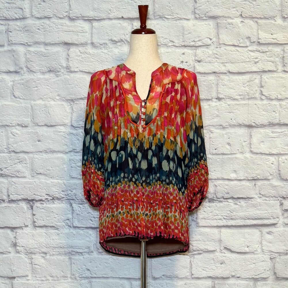 Ya Da Silk Brushstroke Dots Tunic
